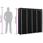 vidaXL Garde-robe avec 4 compartiments Noir 175x45x170 cm