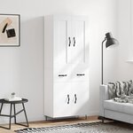 vidaXL Buffet haut Blanc 69 5x34x180 cm Bois d'ingénierie