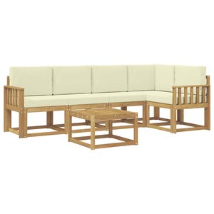 vidaXL Ensemble de canapés d'extérieur 6 pc Blanc et crème