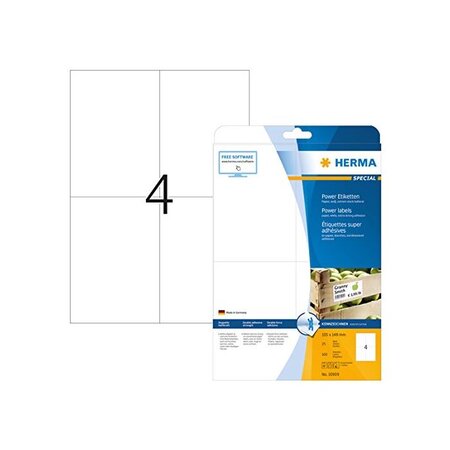 Boite de 100 Etiquettes SuperPrint Power 105 x 148 mm Blanc HERMA