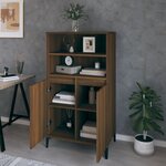 vidaXL Buffet haut Chêne marron 60x36x110 cm Bois d'ingénierie