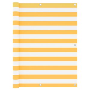 vidaXL Écran de balcon Blanc et jaune 120x400 cm Tissu Oxford
