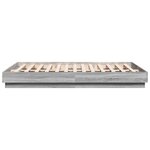 vidaXL Cadre de lit avec LED sans matelas sonoma gris 140x200 cm