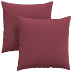 vidaXL Coussins de canapé 2 pc tissu Bordeaux 80 x 80 cm