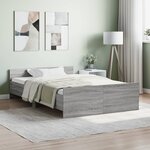 vidaXL Cadre de lit tête de lit et pied de lit sonoma gris 120x190 cm