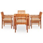 vidaXL Ensemble à manger d'extérieur 5 Pièces et coussins Acacia solide