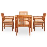 vidaXL Mobilier à dîner d'extérieur 5 Pièces et coussins Acacia solide