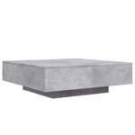 vidaXL Table basse gris béton 100x100x31 cm bois d'ingénierie