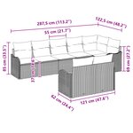 vidaXL Ensemble de canapés de jardin 8 pièces avec coussins en rotin poly beige