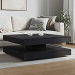 vidaXL Table basse rotative à 360 degrés chêne noir 90x90x34 5 cm