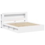 vidaXL Cadre de lit avec rangement avec tête de lit Blanc 180 x 200 cm