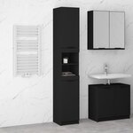 vidaXL Armoire de salle de bain noir 32x34x188 5 cm bois d'ingénierie