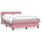 vidaXL Sommier à lattes de lit avec matelas rose 160x210 cm velours