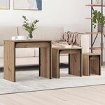 vidaXL Table basse gigogne 3 Pièces chêne artisanal 60 x 35 x 56 cm