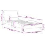 vidaXL Cadre de lit Dover gris clair 90x190 cm tissu