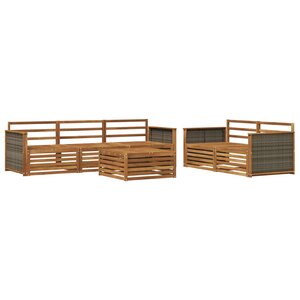 vidaXL Ensemble de canapés d'extérieur 6 Pièces Naturel