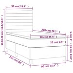 vidaXL Sommier à lattes de lit avec matelas Gris foncé 90x200 cm Tissu