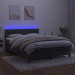vidaXL Sommier à lattes de lit avec matelas LED Gris foncé 140x200 cm