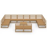 vidaXL Salon de jardin 13 Pièces bois de pin massif