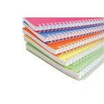 Cahier spirales clairefontaine linicolor - a4 21 x 29 7 cm - grands carreaux - 100 pages - lot de 5