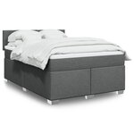 vidaXL Sommier à lattes de lit avec matelas Gris foncé 160x200cm Tissu