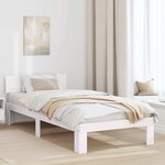 vidaXL Cadre de lit avec tête de lit blanche 90x190 cm en bois de pin
