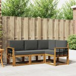 vidaXL Ensemble de canapés d'extérieur 4 Pièces Naturel et Anthracite