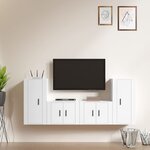 vidaXL Ensemble de meubles TV 4 Pièces Blanc Bois d'ingénierie