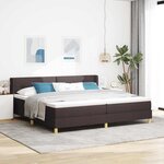 vidaXL Lit à ressorts avec matelas Marron foncé 200 x 200 cm bois