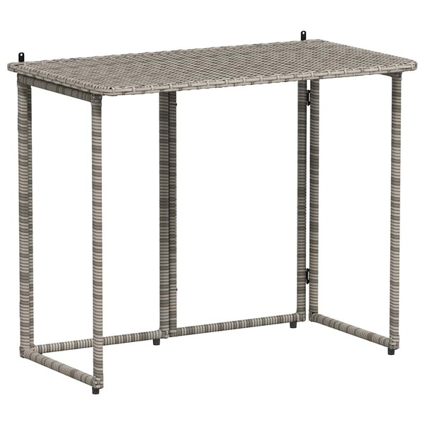 VidaXL Table de jardin pliante gris 90 x 51 x 75 cm polyrotin