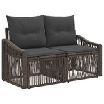 vidaXL Ensemble de canapé de jardin 8 pc Gris polyrotin