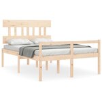 vidaXL Lit pour personne âgée et tête de lit 140x190 cm bois massif