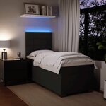 vidaXL Sommier à lattes de lit et matelas Noir 80x200 cm Velours