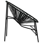 vidaXL Lot de 3 Chaise de jardin noir résine tressée