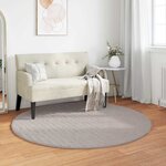 vidaXL Tapis de surface Rond HUARTE Sable Ø 120 CM Polyester
