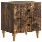 vidaXL Cabinet de chevet avec tiroir Chêne fumé 43 x 34 5 x 48 cm