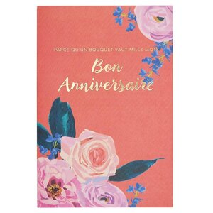 Carte d'anniversaire 20 ans en or - rose - a message - pour homme et femme  - 11,5 x 17 cm - rose clair Draeger Paris