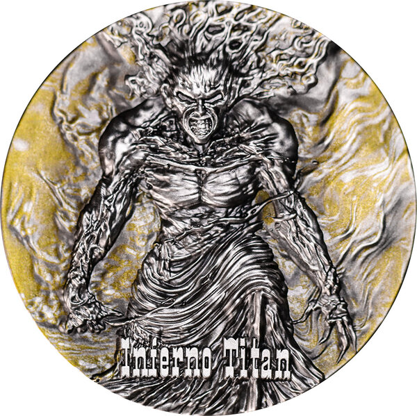 Pièce de monnaie en Argent 2000 Francs g 62.2 (2 oz) Millésime 2024 UNLEASH THE FIERY POWER OF INFERNO TITAN