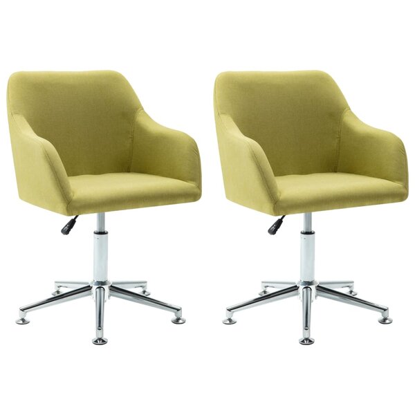 vidaXL Chaises pivotantes à manger lot de 2 vert tissu