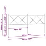 vidaXL Tête de lit de remplacement métal blanc 180 cm