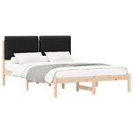 vidaXL Cadre de lit avec tête de lit rembourrée Noir 150 x 200 cm