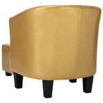 Vidaxl fauteuil avec repose-pied doré brillant similicuir