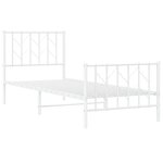 vidaXL Cadre de lit métal sans matelas avec pied de lit blanc 80x200cm