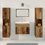 vidaXL Ensemble de mobilier de salle de bain 5 Pièces Bois Ancien