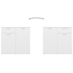 vidaXL Buffet blanc 80x36x75 cm bois d'ingénierie