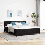 vidaXL Lit à ressorts avec matelas Noir 200 x 180 cm Polyester