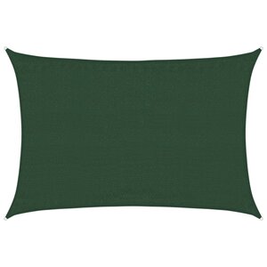 vidaXL Voile d'ombrage 160 g/m² Vert foncé 3 5x4 5 m PEHD