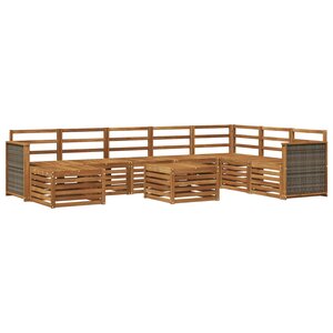 vidaXL Ensemble de canapés d'extérieur 7 Pièces Naturel