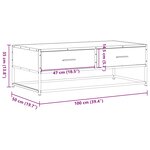 vidaXL Table basse chêne marron 100x50x35cm bois d'ingénierie et métal