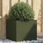 vidaXL Jardinière vert olive 49x47x46 cm acier laminé à froid